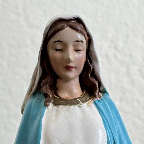Virgin Mary Figurine Statue | 4.25" Catholic Religious Decor | Mother of God - Picture 8 of 13